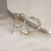 Load image into Gallery viewer, Murkani - Medium Clover Hoop Earrings - Sterling Silver
