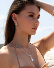 Load image into Gallery viewer, Murkani - Medium Clover Hoop Earrings - Sterling Silver