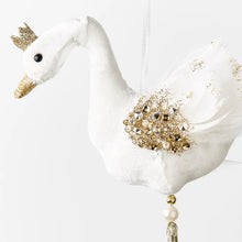 Load image into Gallery viewer, Ornament Swan White Gold 16cm