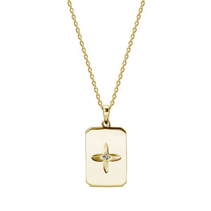 Murkani-Rectangle Neclace in 18KT Yellow Gold Plate