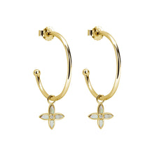 Load image into Gallery viewer, Murkani - Medium Clover Hoop Earrings - Gold