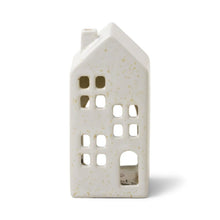 Load image into Gallery viewer, Paddywax: Holiday White Ceramic House Incense Cone Holder Teakwood Tobacco
