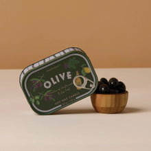 Load image into Gallery viewer, Paddywax Bistro Olive Printed Tin Candle - Fig &amp; Olive 4.5oz/127g