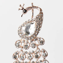 Load image into Gallery viewer, Ornament Peacock Crystal Rose Gold 10cml