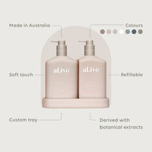 Load image into Gallery viewer, al.ive - Wash &amp; Lotion Duo + Tray - Applewood &amp; Goji Berry