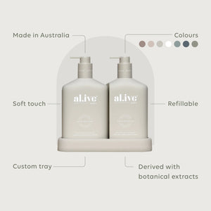 Al.ive - Wash & Lotion Duo + Tray - Sea Cotton & Coconut