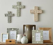 Load image into Gallery viewer, Vine Wood Cross White Wash
