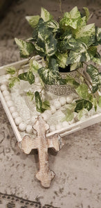 Filigree Square Tray with Glass Insert