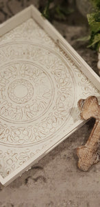 Filigree Square Tray with Glass Insert