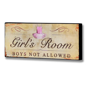 Girls Room - No Boys Allowed Plaque/Sign