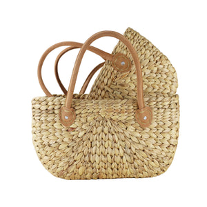 Harvest Baskets with Suede Handles set of 2  - Robert Gordon