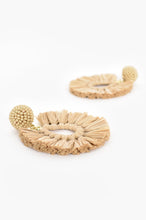 Load image into Gallery viewer, Viva Raffia Beaded Top Earrings (Camel)