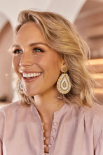 Load image into Gallery viewer, Bead Sequin Pattern Earrings (Cream)