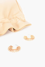 Load image into Gallery viewer, Wheel Pattern Mini Hoops (Gold)