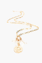 Load image into Gallery viewer, Mother of Pearl Disc Cluster Necklace (Gold/Cream)