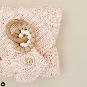O.B. Designs - Blush Pink | Eco-Friendly Teether | Organic Beechwood Silicone Toy