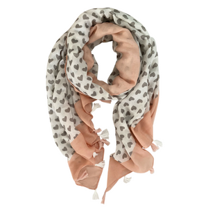 Grey love hearts scarf