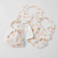 Load image into Gallery viewer, Jiggle and Giggle - Muslin Bib 2 Pack - Rainbows