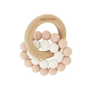 O.B. Designs - Blush Pink | Eco-Friendly Teether | Organic Beechwood Silicone Toy