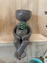 Load image into Gallery viewer, Person Grey Planter with Pot 17cm