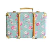 Load image into Gallery viewer, Vintage  Style Carry  Case - Aqua Cottage Rose