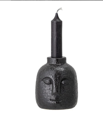 Face Candlestick - Black