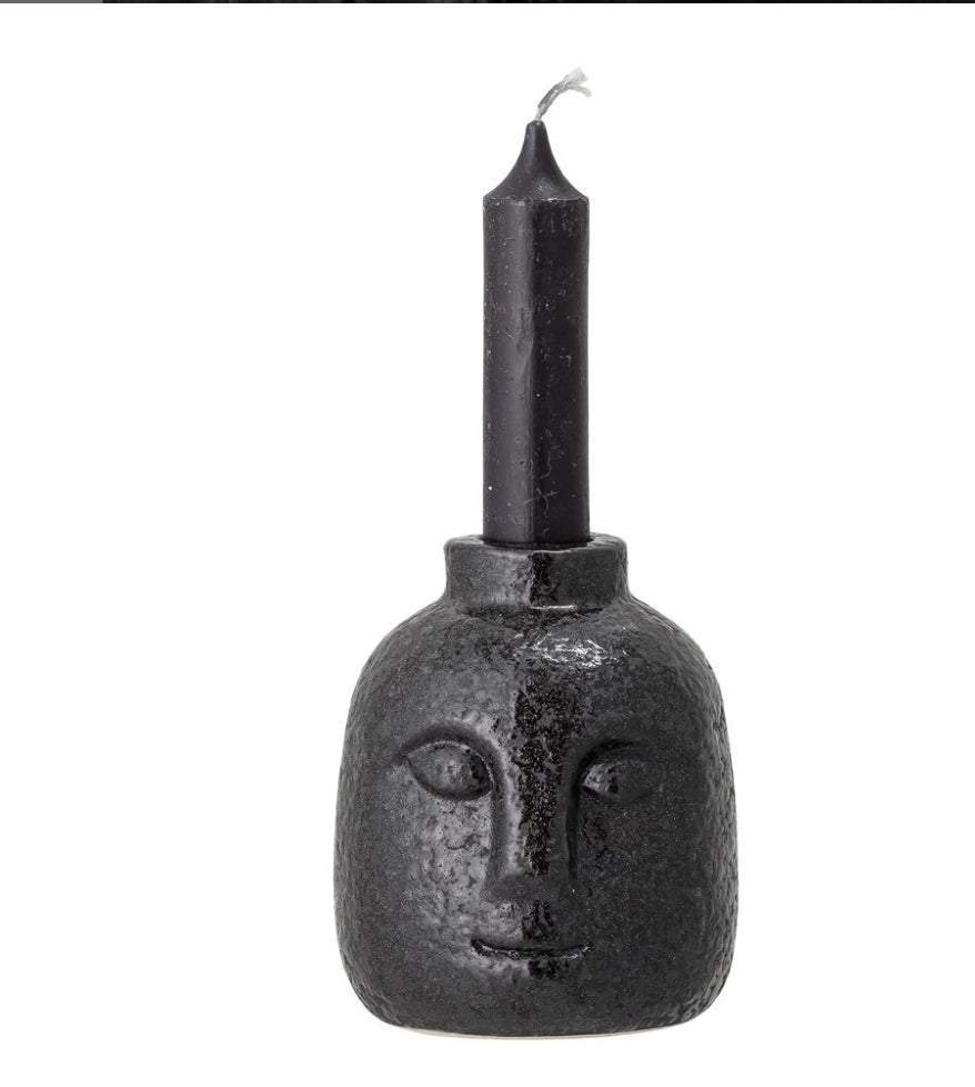 Face Candlestick - Black