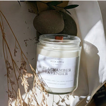 Load image into Gallery viewer, Botanical Glass Jar Candle - Black Amber Lavender