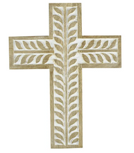 Load image into Gallery viewer, Vine Wood Cross White Wash