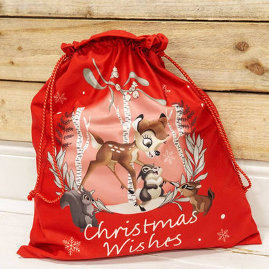 Disney Christmas Wishes Bambi Velour Gift Sack