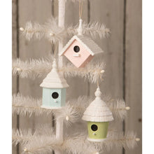 Load image into Gallery viewer, Bird House Ornaments - Set of 3