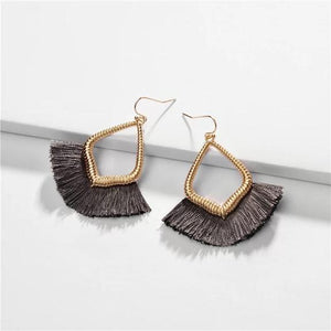 Tassel Earrings - Dark Grey