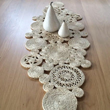 Load image into Gallery viewer, Jute Natural Table Runner Retro